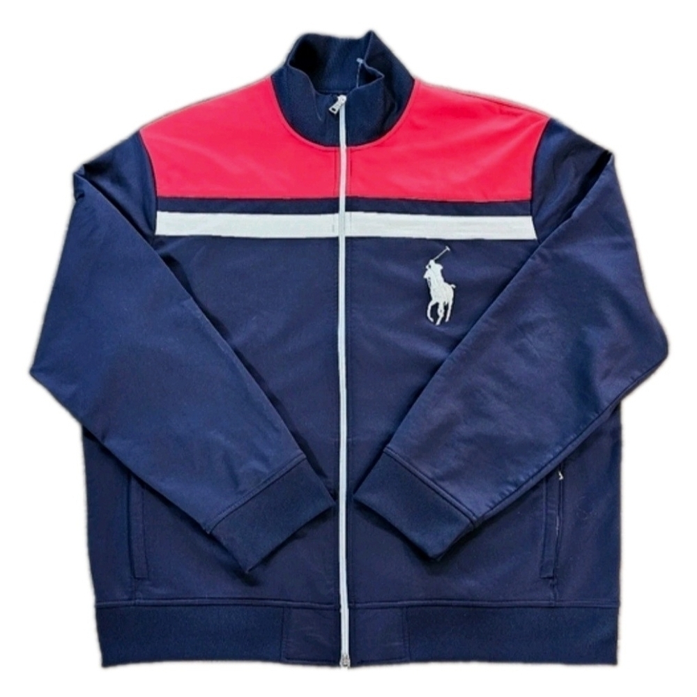 Polo by Ralph Lauren Big Pony Full Zip Blue/ Red Men's Track Jacket XXL (NWOT)